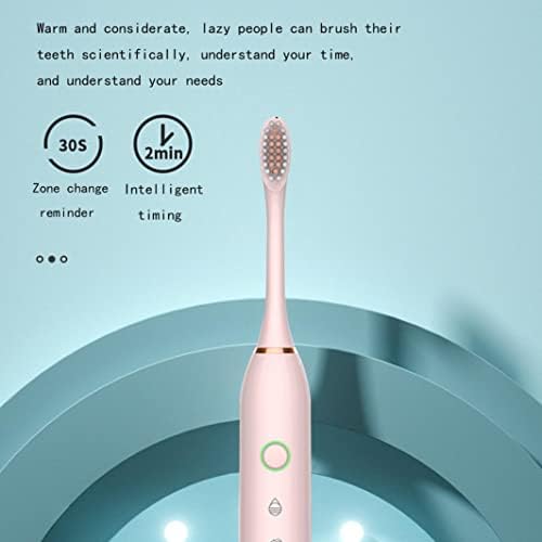 Escovas de dentes elétricas de Yrmaups Brush de dente recarregável USB com 8 cabeças de escova, 6 modos de limpeza,