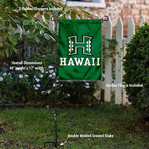 Bandeira do jardim da Universidade do Havaí e um suporte de poste de bandeira