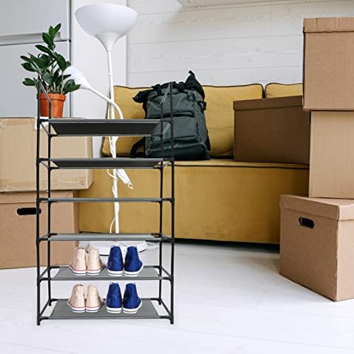 Organizador de rack de calçados de 6 camadas: Cabinete de torre DIY de prateleira de armazenamento para entrada