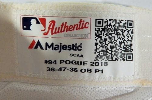 2018 St. Louis Cardinals Jamie Pogue 94 Game usada calças creme 36-47-36 362-Jogo usado calças MLB usadas