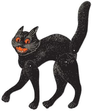 Pacote de decorações de Halloween: inclui gatos com arranhões, recortes de Halloween vintage de 4 pacotes e recortes