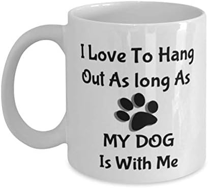 Caneca de café para mamãe para cachorro, xícara - eu adoro sair enquanto meu cachorro estiver comigo - caneca para mãe de cachorro, pai de cachorro, amantes de cães, veterinário, resgate de animais ou tecnologia veterinária, novidade engraçada, melhor caneca de cachorro, caneca branca 11oz b