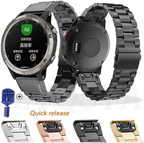 Ilazi Aço inoxidável 26mm 22mm RELUGUELA VABELA RÁPIDO RELAÇÃO PULHO PARA GARMIN FENIX 6 6X PRO 5X 5 PLUS 3 HR REGISTA EASYFIT