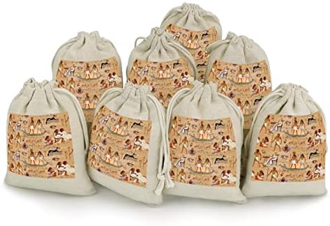 Hieróglifos e faraós egípcios sacos de armazenamento bolsas de doces de doces de doces reutilizáveis ​​dobráveis