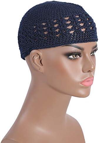 UNISSEX Premium Cotton Lattice Knitting Skull Beanies Kufi Caps 3 embalados para homens Mulheres