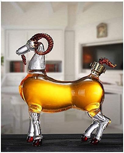 Whisky Decantador Whisky Bottle Bottle Glass, ovelha de animais- Bolso de vidro de vidro de vidro de borossilicato alto, garrafa