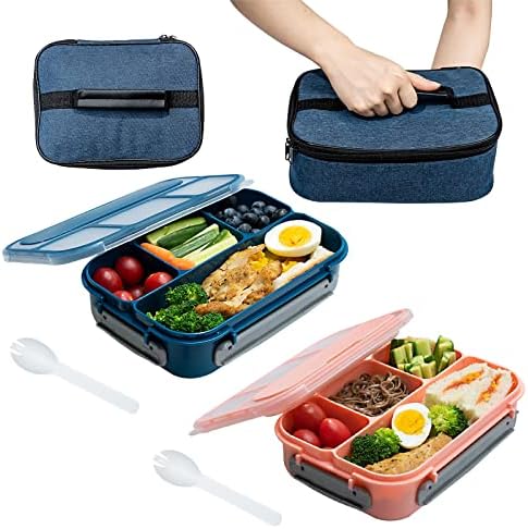 Lunhana Bento sem BPA Holee com utensílios, recipiente de almoço à prova de vazamentos de 1300 ml com lancheira para crianças adultas, seguras de microondas e lavador de louça, escola, trabalho, piquenique