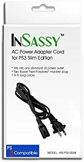 Cordão de adaptador de energia CA insassino para a Sony PlayStation PS3 Slim Edition