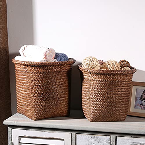 Lixo de lixo de lixo de palha pode palha de lixo de lixo cesta de cesta de lixo para casa de banheiro de quarto de cozinha