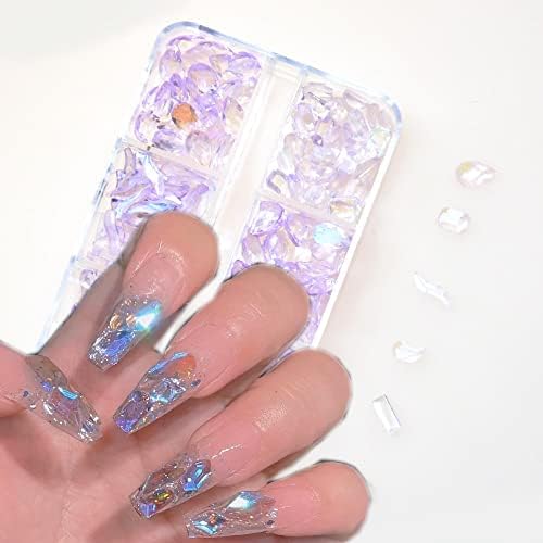 100/400pcs aurora unhas de cristal rhinsetona jóias de vidro misturado gemas planícies de pedra preto de decoração 3d peças de manicure