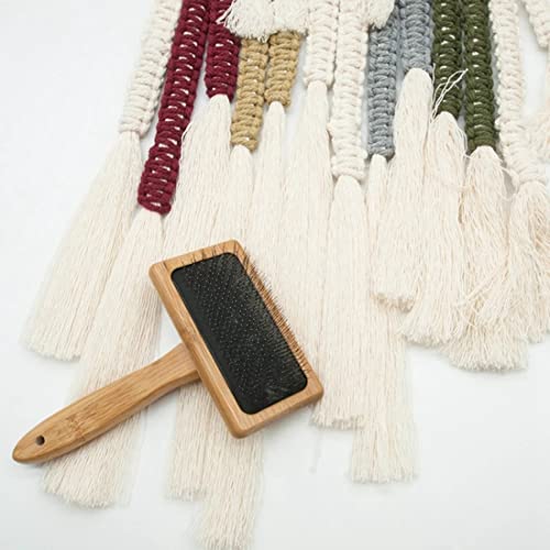 Máquina de cardagem de lã Pyatofyy, máquina de cardagem manual de lã, ferramenta de agulhamento de lã artesanal com alça de madeira maciça, escova de cardagem de lã em agulha.