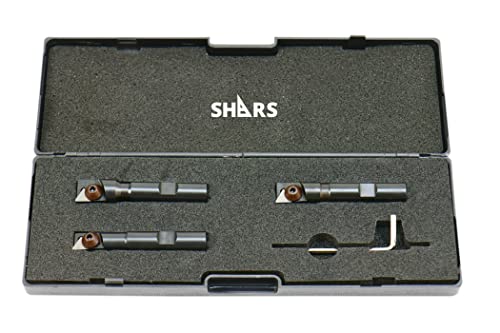 Ferramenta Shars 3pcs 90 graus Mini Indexable End Mill Conjunto com TPG22 Inserção de carboneto 1/2 , 9/16, 5/8 P [