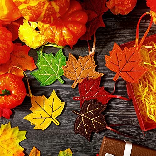 Ação de Graças Ornamentos Árvore Autumn Felt Maple Decorações de folhas de Halloween Party Ornament for Ação de Graças.