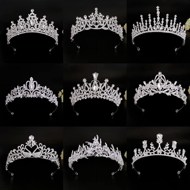 Hair Jewelry Crown Tiaras for Women Crystal Wedding Bridal Hair Acessórios de cor prata Moda Mulheres Princesa Queen