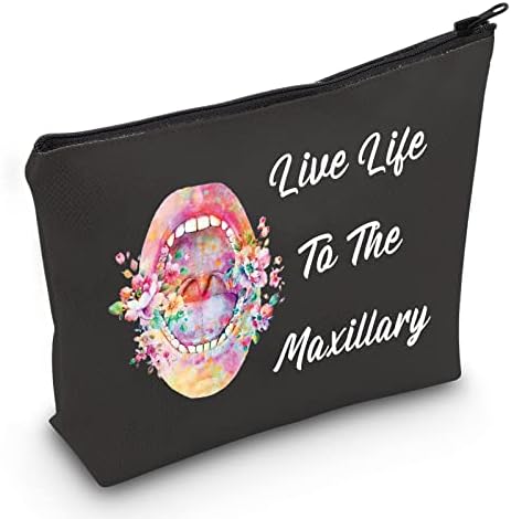 JXGZSO Humor Dental Makeup Bag Life Life to the Maxilar Cosmetic Bag Dentists Gift Hygienist Gift