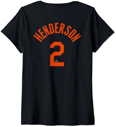 Womens Gunnar Henderson Baltimore Nome e Número de camiseta em V
