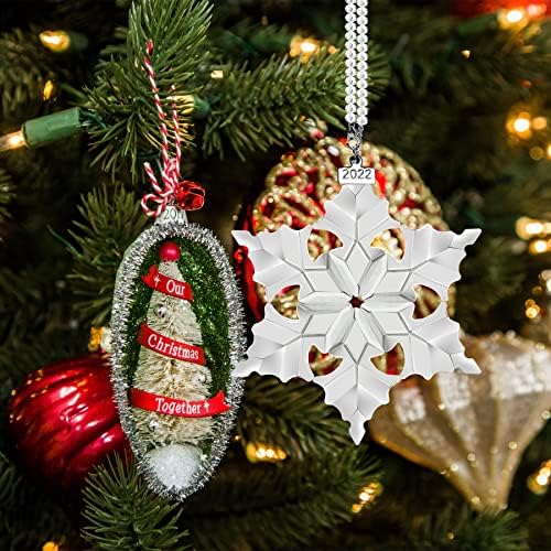 Kese 2022 Edição anual Snowflake Crystal Christmas Ornamentos, Winter Star Crystal Pingente de Ano Novo Decorações de Árvore de Natal