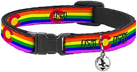 Cat Collar Breakaway Colorado Flags2 Pride 8 a 12 polegadas 0,5 polegadas de largura