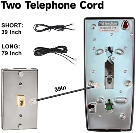 Telefones de parede retrô para telefone fixo com um toque mecânico alto Sangyn Vintage Mount Mount Phone com volume Ajustável