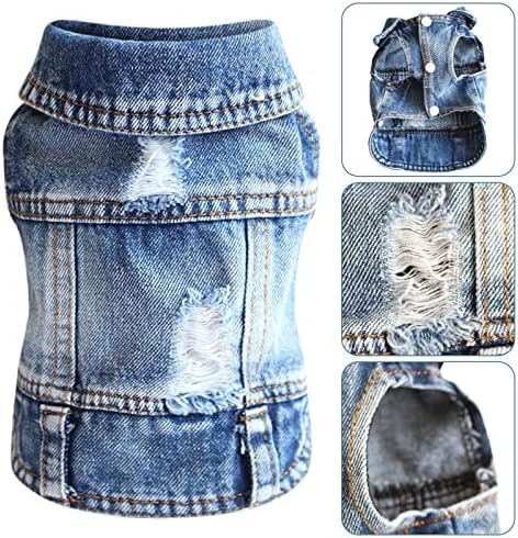 Honprad Small Girl Dog Roupas de cachorro Pacote de moda jeans de moda de jea