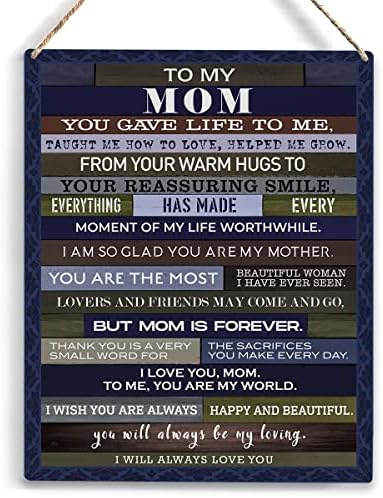 Presentes da mãe presentes inspirados no dia das mães você é meu mundo de madeira pendurada sinal de agradecimento para mamãe para