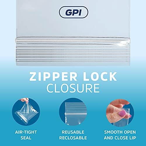 GPI-Sacos de zíper de plástico transparente de 6 x 9, 100 contagem, saquinhos poli duráveis ​​de 4 mil e 4 mil com trava