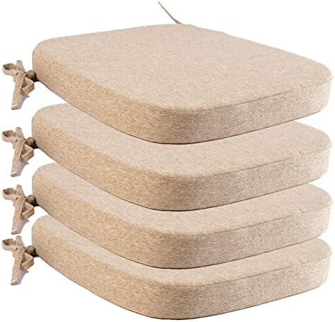 Almofadas de cadeira de cozinha eiury com laços - almofada de assento de esponja de alta densidade e cadeira de sala de