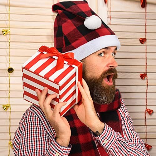 Sintege 3 peças Plaid Papai Noel Chapéu e 3 peças Festas de férias de Festival de Ano Novo de Ano Novo de Natal