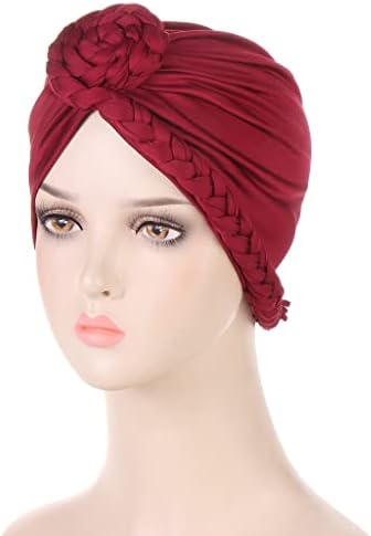 Caps Headwear para mulheres gorros tranças Chapéus de turbante Capace Capinho de cabeceira de cabeceira de lenço de