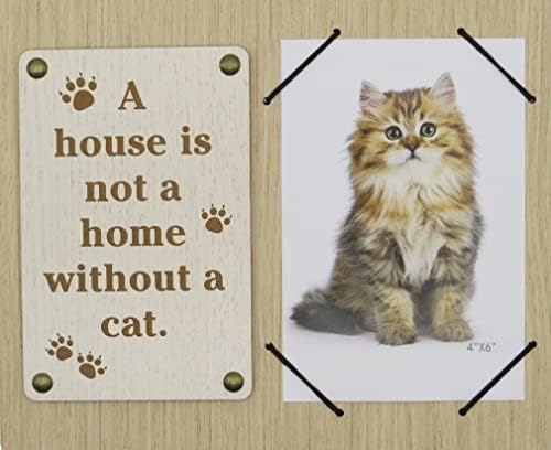 UNIDECO Wood Photo Frame 4x6 - Lindos presentes para amantes de gatos para mulheres parede e mesa - 4 x6 Picture titular
