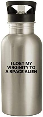 Presentes Knick Knack Eu perdi minha virgindade para um alienígena espacial - 20 onças de aço inoxidável garrafa de água, branca
