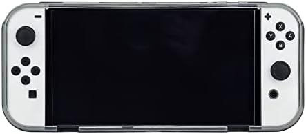 （Transparente Black) Caixa OLED com troca de Nintendo Switch OLED Modelo 2021 ， Material transparente de concha macia, à prova de