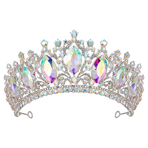 AW Coroa de casamento de noiva para mulheres Multicolor Rhinestone Crown Princesa Tiara para Meninas Coroa de Coroa de Coroa Tiara Crown para Brides
