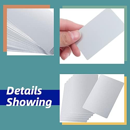 Jadpes Anodized Aluminium Blanks, cartão de alumínio de 50pcs em branco 86x54mm DIY Blank Metal Cards Sublimação Cartões de visita de metal para cartão de visita