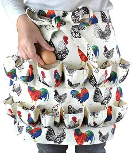 Fulijie ovo coleta de avental, ovo segurando o avental, 12 bolsos profundos para o ovo de ganso de pato de galinha