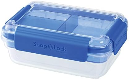Snaplock por contêiner progressivo bento para go-azul, fáceis de abrir, vedação de silicone à prova de vazamento, tampa de snap-off, empilhável e livre de BPA