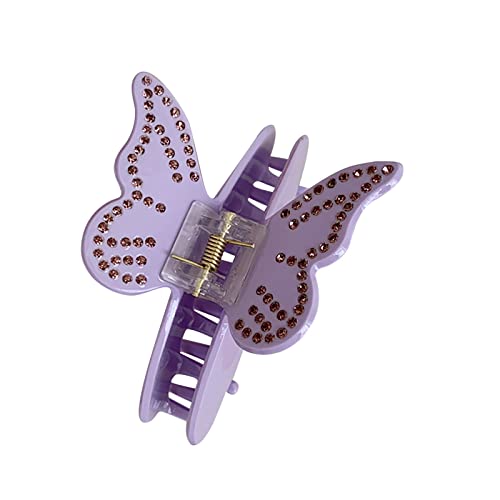 Strass rosa butterfly clipe roxo design de cabelo de cabelo comprido Clipe de cabelo acessórios de cabelo para meninas cabelos finos