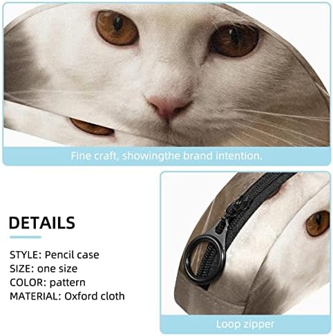 Tbouobt Sacos cosméticos para mulheres, Bolsa de maquiagem Acessórios de bolsas de higiene pessoal de viagem Organizador, gato branco animal