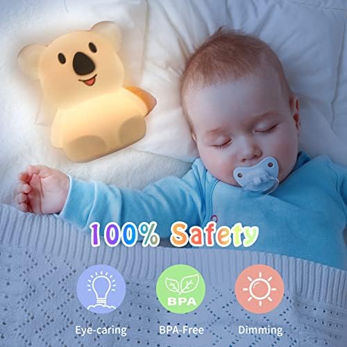 U-VKK Nursery Night Light for Baby, Lâmpada de silicone para crianças com 8 cores mudando, luz da noite para crianças para decoração