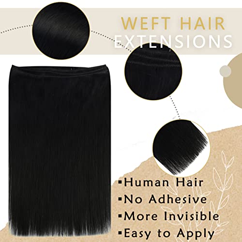 Ugeat costurar em extensões de cabelo 20 polegadas Cabelo preto e 18 polegadas de cabelo preto Extensões de cabelo