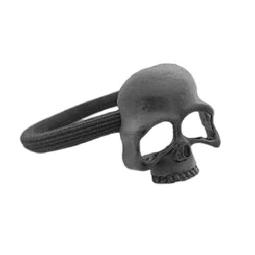 Cabelos de crânio amarra elástica gótica punk faixa de cabelo esqueleto de cabelo corda rabo de cavalo skull skull metal