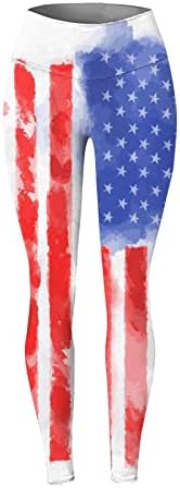 Mulheres Yoga Leggings Tommes Controle Patriótico American Flag Trousper