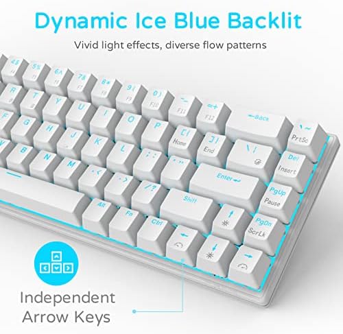 RK Royal Kludge RK G68 2,4 GHz sem fio/Bluetooth/teclado mecânico de 65% com fio, 68 teclas Hot Swappable Brown Switch