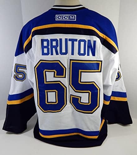 St. Louis Blues Bruton 65 Game usou White Jersey Traverse City DP12375 - Jogo usado NHL Jerseys