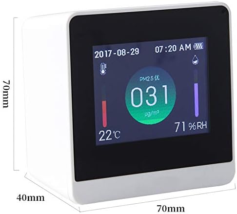 Uxzdx CuJux PM2.5 Testador de qualidade do ar TFT Exibir temperatura elétrica e termômetro e higrômetro do medidor