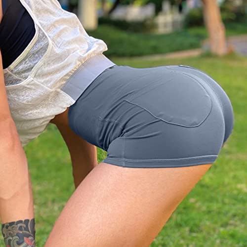 Shorts de motociclista para mulheres de alta cintura controle casual shorts de treino de ioga de verão