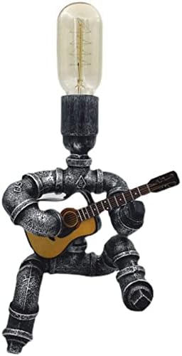 Qljyt water tubo tubs lâmpada, steampunk retro atmosfera led noite luz criativa iron tube guitarr player home deco lâmpada