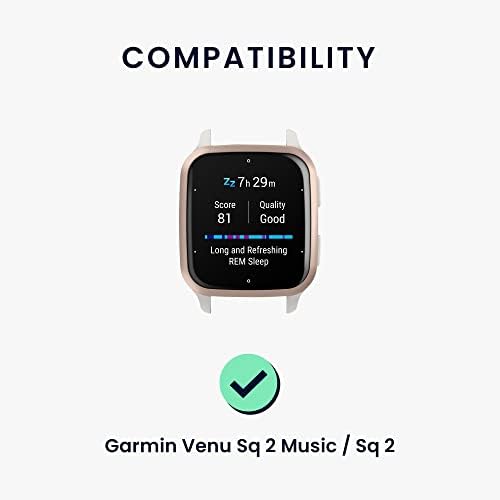 Kwmobile Watch Bands Compatível com Garmin Venu Sq 2 Music/Sq 2 - Straps Conjunto de 2 banda de silicone de substituição - Black/Gray