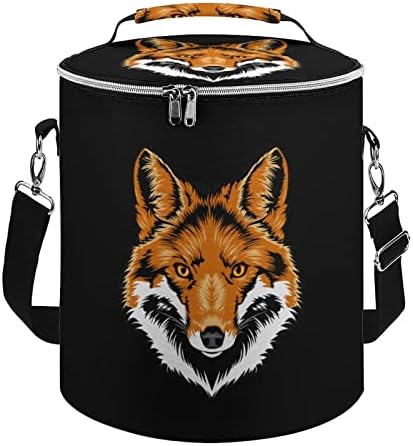 Red Fox Head Lunch Saco de bolsa à prova de vazamento Bolsa de caixa refrigerável para piquenique de escritório praia