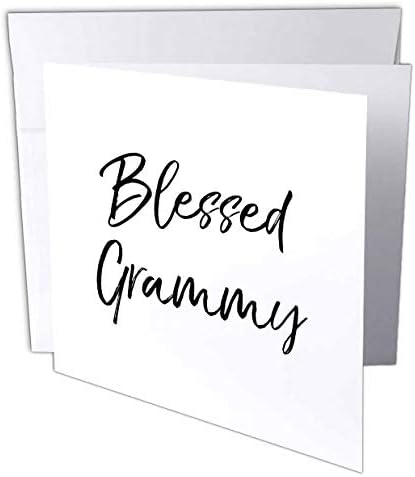 3drose abençoado Grammy Cursive Letters Flowy Letters agradecido da vovó amor - Cartão de felicitações, 6 por 6 polegadas